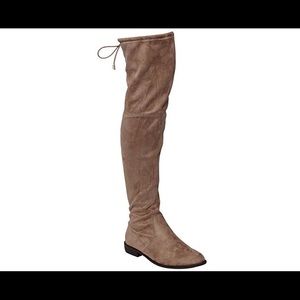 Tan suede over the knee boots